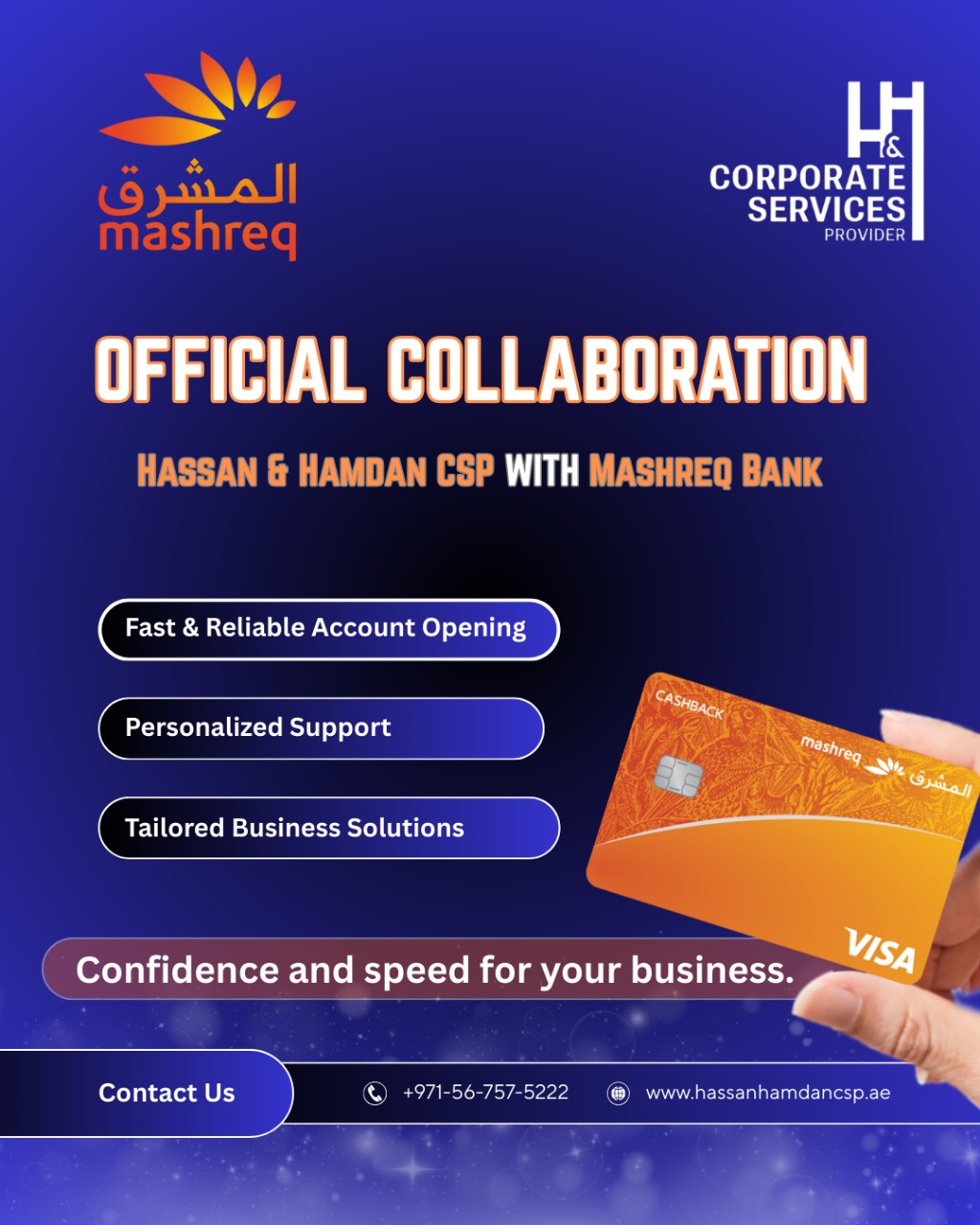 Hassan & Hamdan CSP Announces Official Collaboration with Mashreq Bank